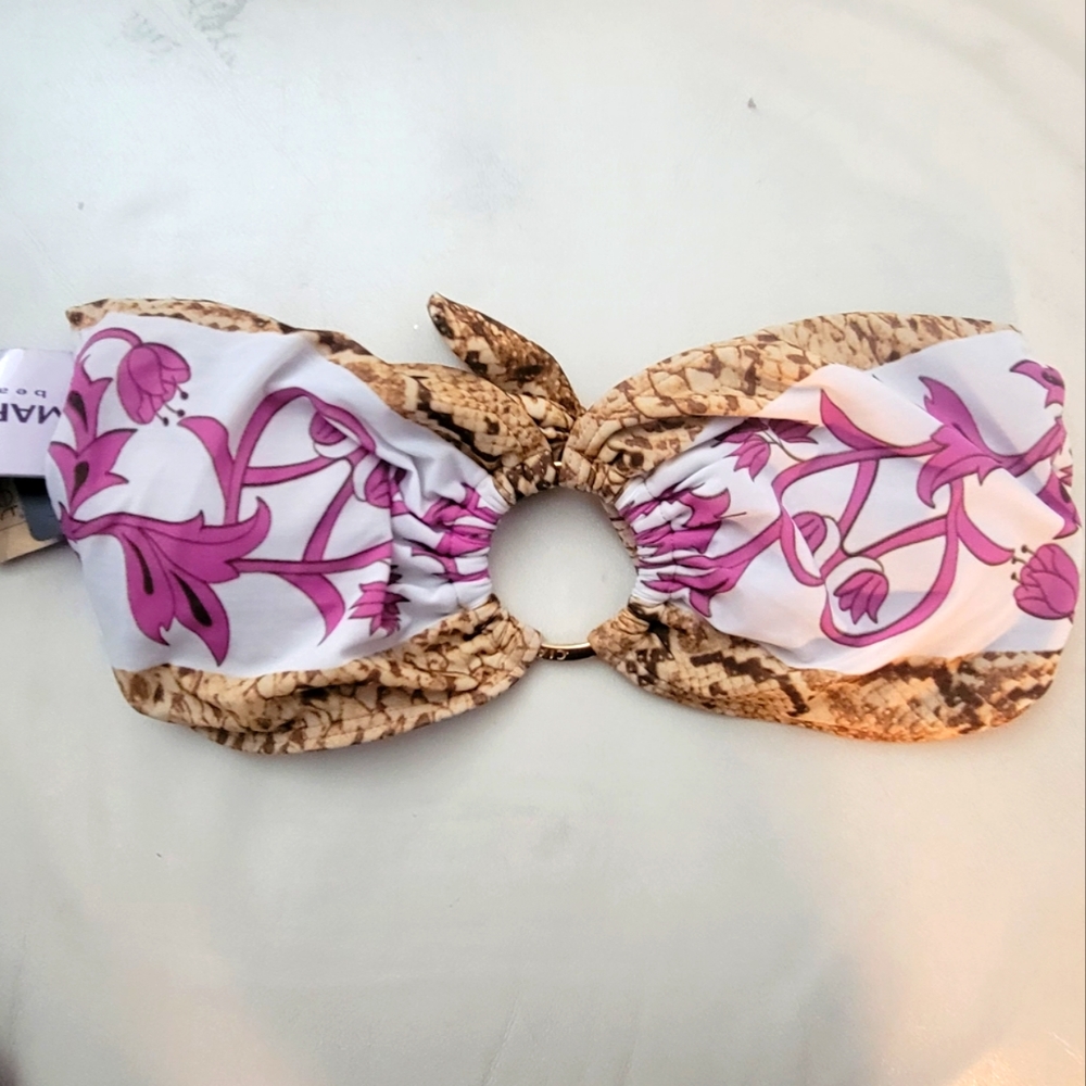 Cia.maritima beachwear strapless bikini top size large BNWTS